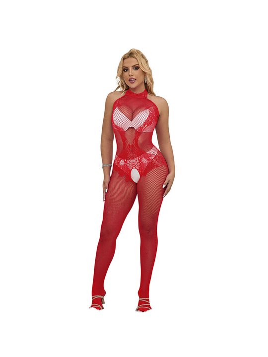 Subblime 952372 - Bodystocking con Cavallo Aperto Rosso Taglia Unica