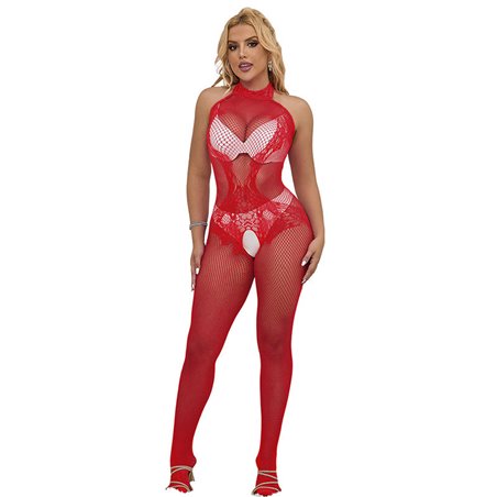 Subblime 952372 - Bodystocking con Cavallo Aperto Rosso Taglia Unica