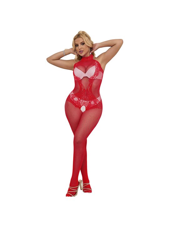 Subblime 952372 - Bodystocking con Cavallo Aperto Rosso Taglia Unica