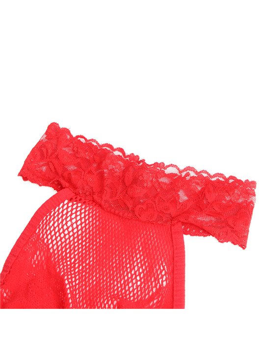 Subblime 952372 - Bodystocking con Cavallo Aperto Rosso Taglia Unica