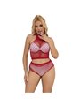 Subblime 952402 - Body a Rete 2 Pezzi con Strass Taglia Unica Rosso