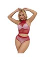 Subblime 952402 - Body a Rete 2 Pezzi con Strass Taglia Unica Rosso