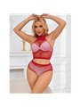 Subblime 952402 - Body a Rete 2 Pezzi con Strass Taglia Unica Rosso