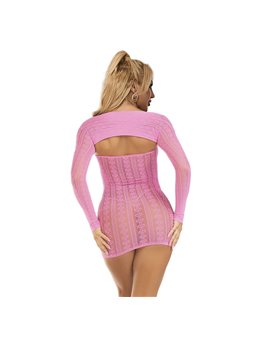Subblime - 952471 Pink Fishnet Bodystocking One Size