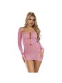 Subblime 952471 - Abito Corto Sexy a Rete Rosa Taglia Unica
