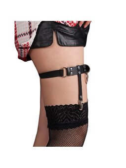 Subblime 953744 - Giarrettiera Punk in Pelle Nera Taglia Unica