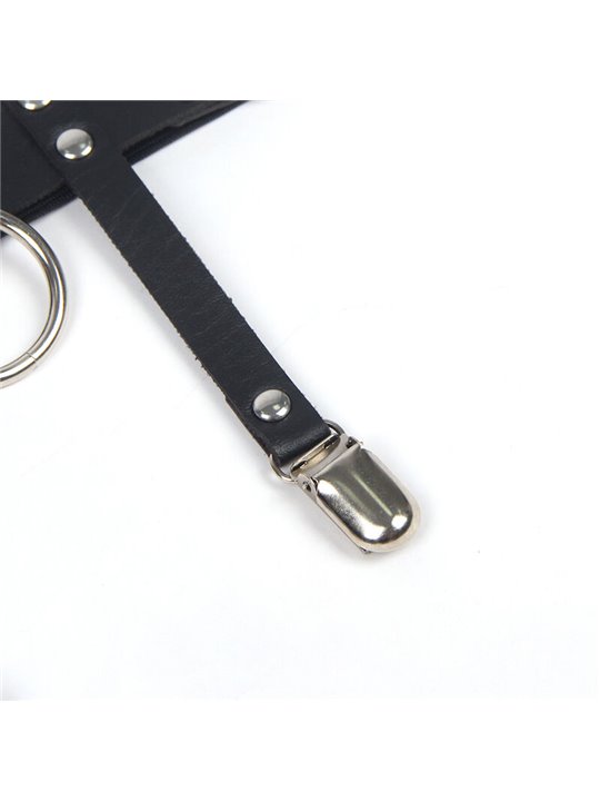Subblime 953744 - Giarrettiera Punk in Pelle Nera Taglia Unica