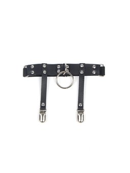 Subblime 953744 - Giarrettiera Punk in Pelle Nera Taglia Unica