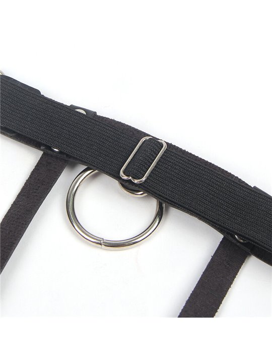 Subblime 953744 - Giarrettiera Punk in Pelle Nera Taglia Unica