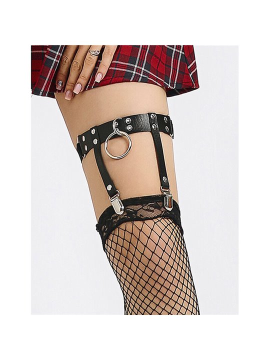 Subblime - 953744 Adjustable Leather Punk Garter Black One Size