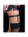 Subblime - 953744 Adjustable Leather Punk Garter Black One Size