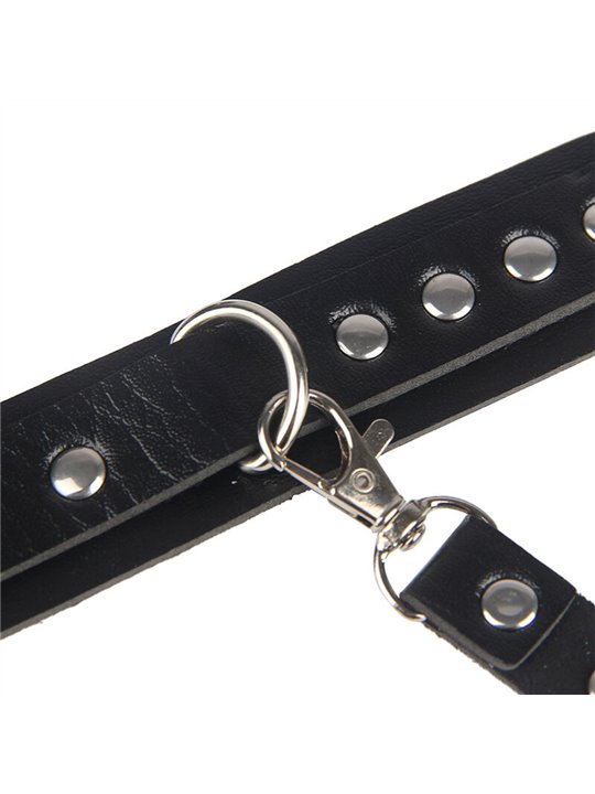 Subblime - 953690 Handcuffs With Bondage Belt Black One Size