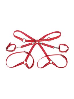 Subblime 953706 - Polsini con Cintura Bondage Rosso Taglia Unica