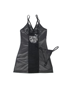 Subblime - 954178 Dress + Thong Leather Black L/Xl