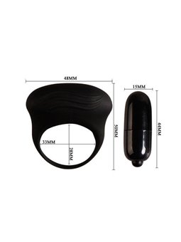 Pretty Love Bertram - Anello Fallico con Vibrazione Nero