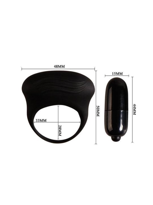 Pretty Love Bertram - Anello Fallico con Vibrazione Nero
