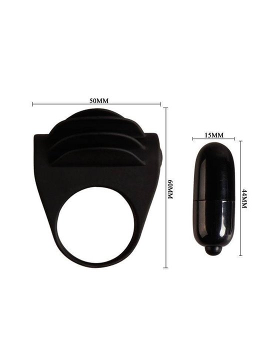 Pretty Love Chester - Anello Fallico con Vibrazione Nero