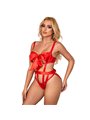 Subblime 954475 - Body Sexy Traforato con Fiocco Rosso L/XL