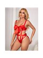 Subblime 954475 - Body Sexy Traforato con Fiocco Rosso L/XL