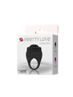 Pretty Love Chester - Anello Fallico con Vibrazione Nero