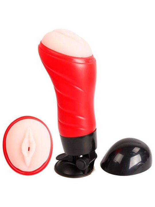 Crazy Bull Delia - Masturbatore Maschile a Forma di Vagina e Base con Ventosa