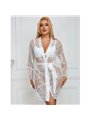Subblime - 954369 Long Sleeve Nightgown With Floral Design White S/M