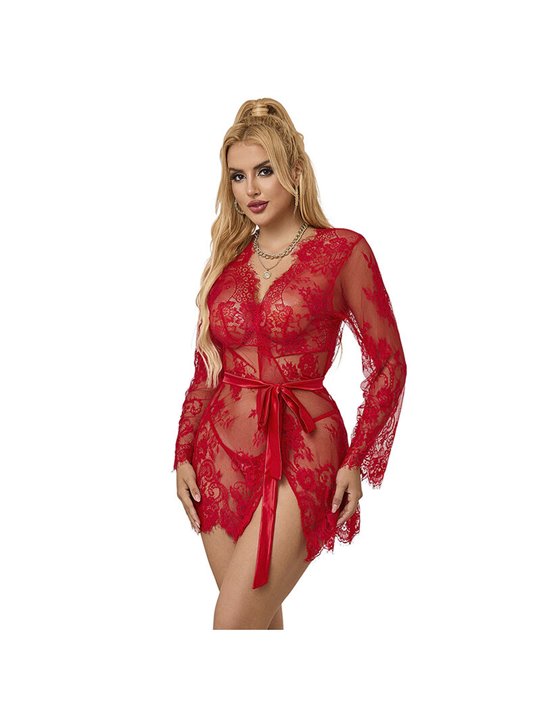 Subblime - 953775 Lace Nightgown + Thong Red S/M