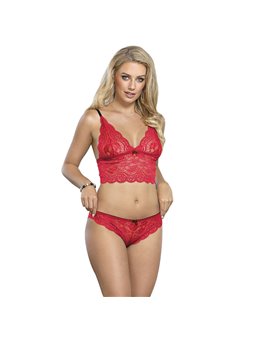 Subblime 953898 - Bralette e Culotte in Seta e Pizzo + Slip Rosso S/M