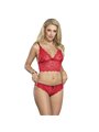 Subblime 953898 - Bralette e Culotte in Seta e Pizzo + Slip Rosso S/M