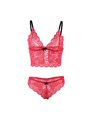 Subblime 953898 - Bralette e Culotte in Seta e Pizzo + Slip Rosso S/M
