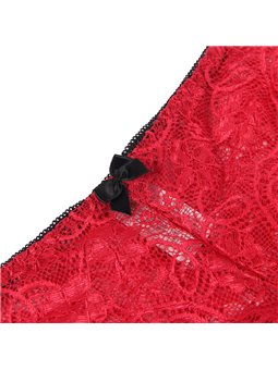 Subblime 953898 - Bralette e Culotte in Seta e Pizzo + Slip Rosso S/M