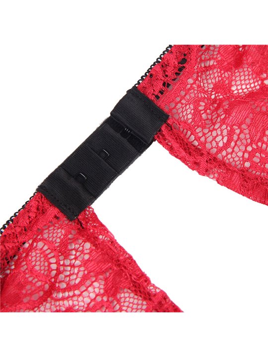 Subblime 953898 - Bralette e Culotte in Seta e Pizzo + Slip Rosso S/M