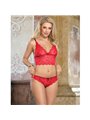 Subblime 953898 - Bralette e Culotte in Seta e Pizzo + Slip Rosso S/M