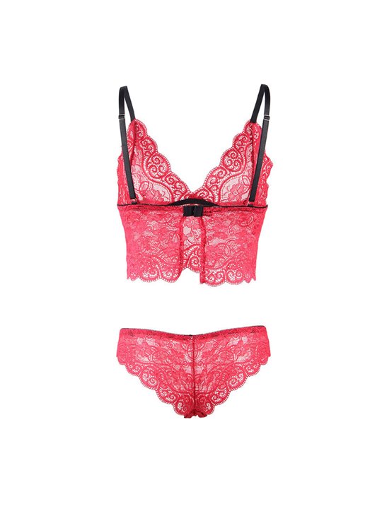 Subblime 953904 - Bralette e Culotte in Seta e Pizzo + Slip Rosso L/XL