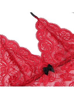 Subblime 953904 - Bralette e Culotte in Seta e Pizzo + Slip Rosso L/XL