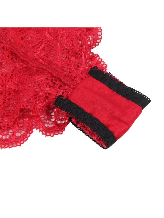 Subblime 953904 - Bralette e Culotte in Seta e Pizzo + Slip Rosso L/XL