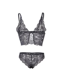 Subblime - 953911 Silk And Lace Nightgown + Panties Black S/M