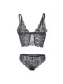 Subblime - 953911 Silk And Lace Nightgown + Panties Black S/M