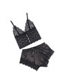 Subblime - 953942 Casual Silk Nightgown + Lace Pants Black L/Xl
