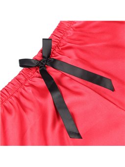 Subblime - 953959 Casual Silk Nightgown + Lace Pants Black/Red S/M