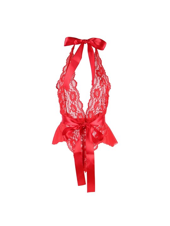 Subblime 953973 - Body Sexy con Volant + Cintura Rosso S/M