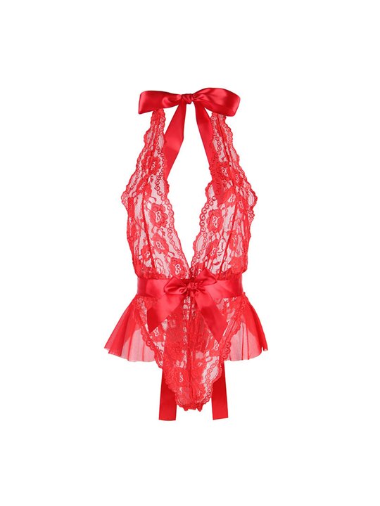 Subblime - 953973 Sexy Body With Ruffles + Belt Red S/M