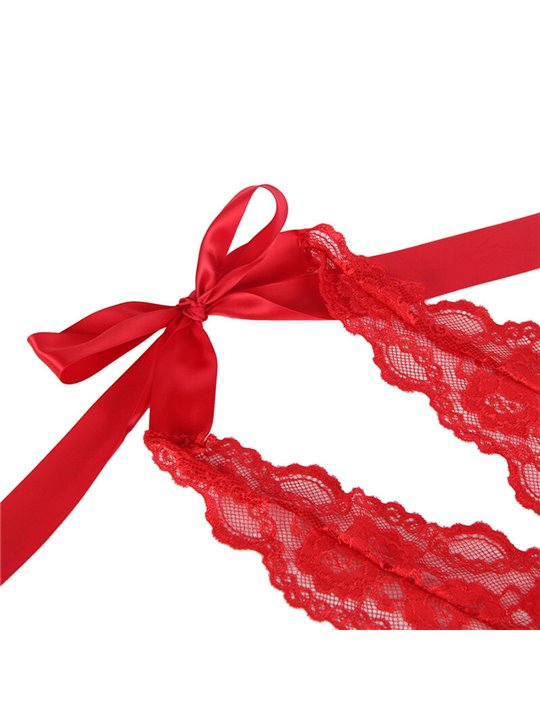 Subblime 953980 - Body Sexy con Volant + Cintura Rosso L/XL