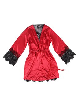 Subblime - 954017 Lace Sheer Back Camisole + Thong Red/Black S/M