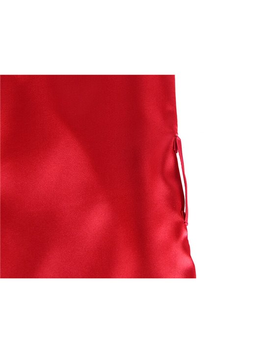 Subblime - 954017 Lace Sheer Back Camisole + Thong Red/Black S/M