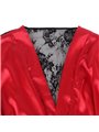 Subblime - 954024 Lace Sheer Back Camisole + Thong Red/Black L/Xl