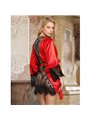 Subblime - 954024 Lace Sheer Back Camisole + Thong Red/Black L/Xl