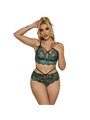 Subblime 954086 - Completo Intimo Reggiseno + Slip in Pizzo Verde S/M