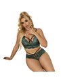 Subblime 954086 - Completo Intimo Reggiseno + Slip in Pizzo Verde S/M
