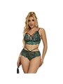 Subblime 954086 - Completo Intimo Reggiseno + Slip in Pizzo Verde S/M